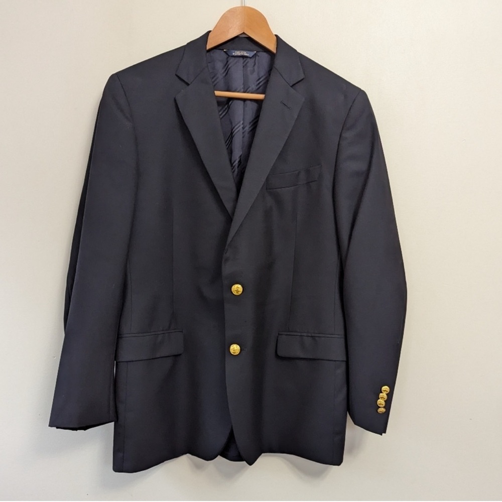 Brooks Brothers Loro Piana Super 120s Navy Wool Blazer Sport Coat